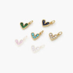 Dije Chapa de Oro Corazón Zirconias