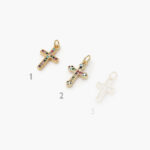 Dije Chapa de Oro Cruz Zirconias