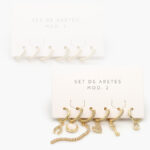 Aretes 6 pzs Chapa de Oro Zirconias 0134