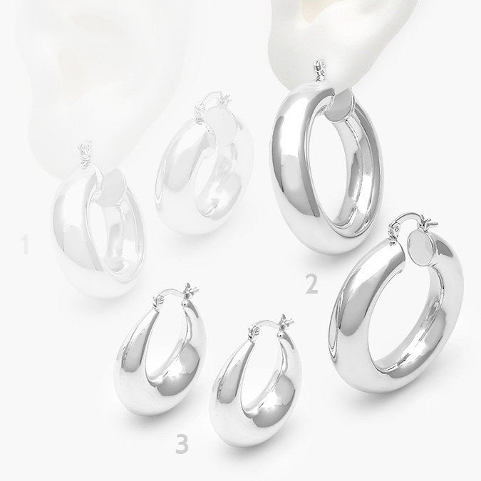 marcate302 Arracadas Chapa de Rodio Chuncky 0769 - Image 1