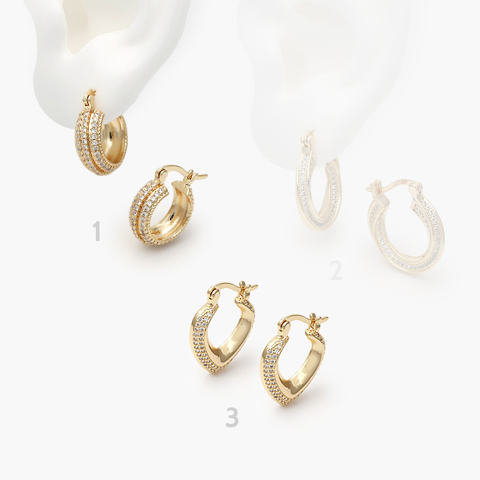 marcate307 Arracadas Chapa de Oro Zirconias 0753 - Image 1