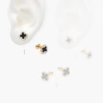 Broqueles Acero Inoxidable Flores Esmalte 0019