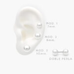 Piercing Acero Inoxidable Doble Perla 0207