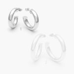 Aretes Chapa de Rodio Liso 464