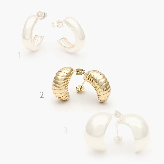 CA10472 Aretes Chapa de Oro Lisos 472 - Image 1