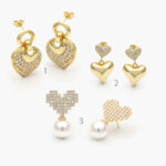 Aretes Chapa de Oro Corazones 493