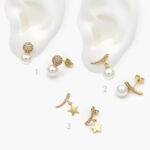 Broqueles Chapa de oro Perlas 393