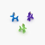 Dije Chapa de Oro Perro Esmalte Globo 18mm.