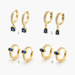 Arracadas Ale Met Zirconia Azul 0132