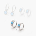 Arracadas Plata .925 Rodizados Ópalo 0134