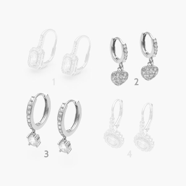 Arracadas Plata .925 Rodizados Zirconia 0118 - Image 1