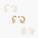 Aretes Chapa de Oro Perlas 494
