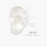 Piercing Acero Inoxidable Doble Perla 0206