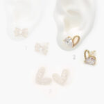 Broqueles Chapa de oro Zirconias 392