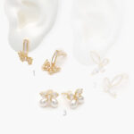 Broqueles Chapa de oro Mariposa Madre Perla 390