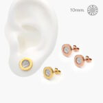 Broqueles Acero Inoxidable Madre Perla 24