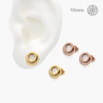 Broqueles Acero Inoxidable Madre Perla 30