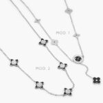 Collar Acero Inoxidable Flores Esmalte 438