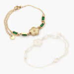 Pulso Acero Inoxidable Flor Zirconia 376