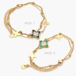 Pulso Acero Inoxidable Flor Esmalte 391