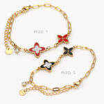 Pulso Acero Inoxidable Flores Esmalte 403