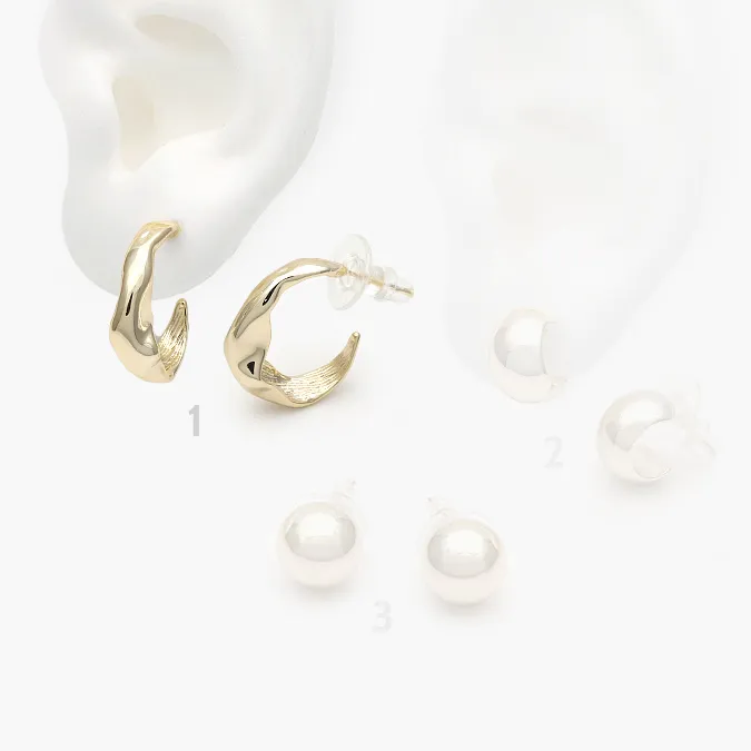 CA10500 Aretes Chapa de Oro Lisos 0500 - Imagen 1