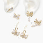 Aretes Chapa de oro Moño Perlas 509