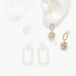 Aretes Chapa de oro Perlas 526