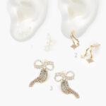 Aretes Chapa de oro Moño Estrellas 515