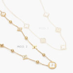 Collar Acero Inoxidable Flores Madre Perla 444