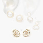Aretes Chapa de oro Perla 532