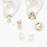 Aretes Chapa de oro Perlas 525