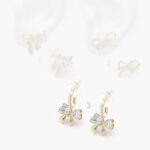 Aretes Chapa de oro Moños Zirconias 523