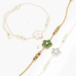 Pulso Acero Inoxidable Flor Esmalte/Madre Perla 397