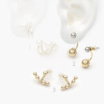 Aretes Chapa de oro Perlas/Bolitas 529