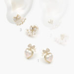 Aretes Chapa de oro Corazones Perlas 521