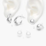 Aretes Chapa de Rodio Lisos 501