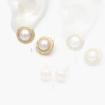 Aretes Chapa de oro Madre Perla 506