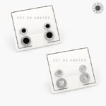 Set Aretes Acero Inoxidable Números Romanos 32