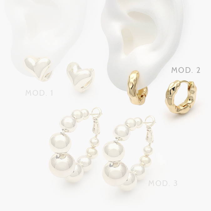 CA40793 Arracadas Chapa de Oro Lisos 793 - Image 1