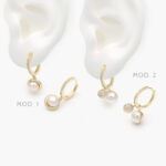 Hoops Chapa de Oro Perlas 796