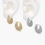 Arracadas Chapa de Oro/Rodio Zirconias 818