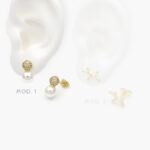 Broqueles Chapa de Oro Perla 398