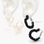 Arracadas Chapa de Oro/Rodio Corazones 802