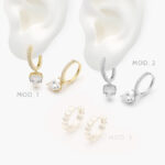 Arracadas Chapa de Oro Corazón Zirconia 795