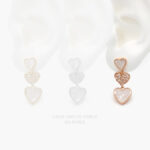 Aretes Acero Inoxidable Corazones Madre Perla 84