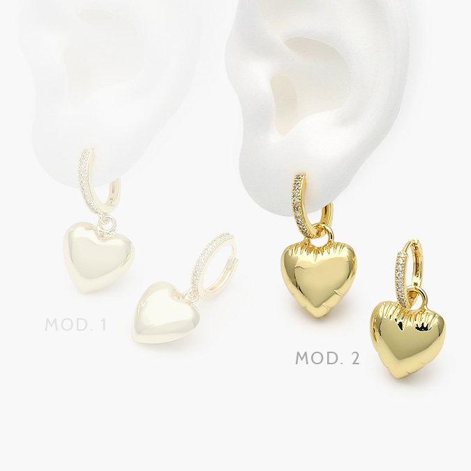 marcate270 Hoops Chapa de Oro Corazones 812 - Image 1