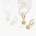 Hoops Chapa de Oro Corazones/Estrellas 810