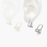 Arracadas Chapa de Oro/Rodio Candado 801