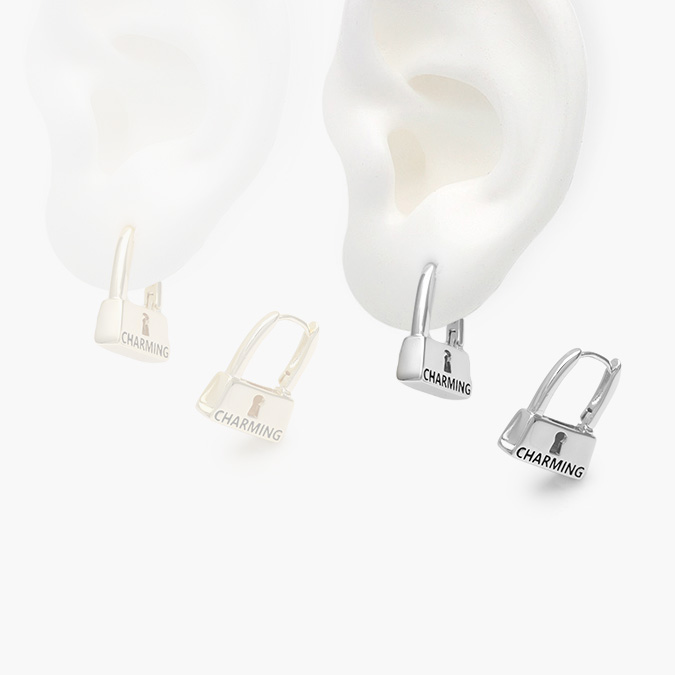 marcate273 Arracadas Chapa de Oro/Rodio Candado 801 - Image 1